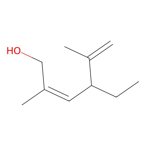 2D Structure of (2E,4S)-4-ethyl-2,5-dimethylhexa-2,5-dien-1-ol