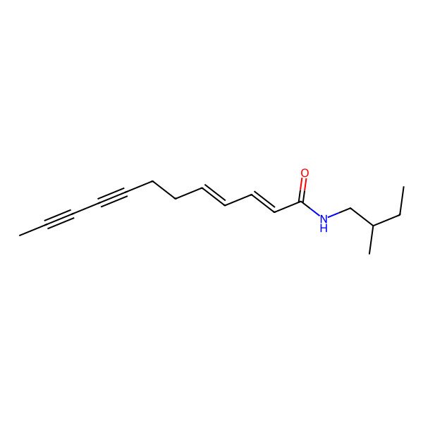 2D Structure of (2E,4Z)-N-[(2S)-2-methylbutyl]dodeca-2,4-dien-8,10-diynamide