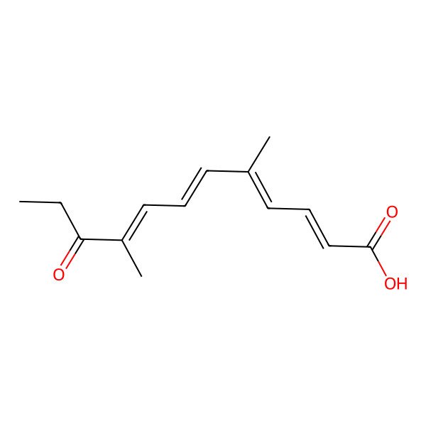 2D Structure of (2e,4z,6e,8z)-5,9-Dimethyl-10-oxododeca-2,4,6,8-tetraenoic acid