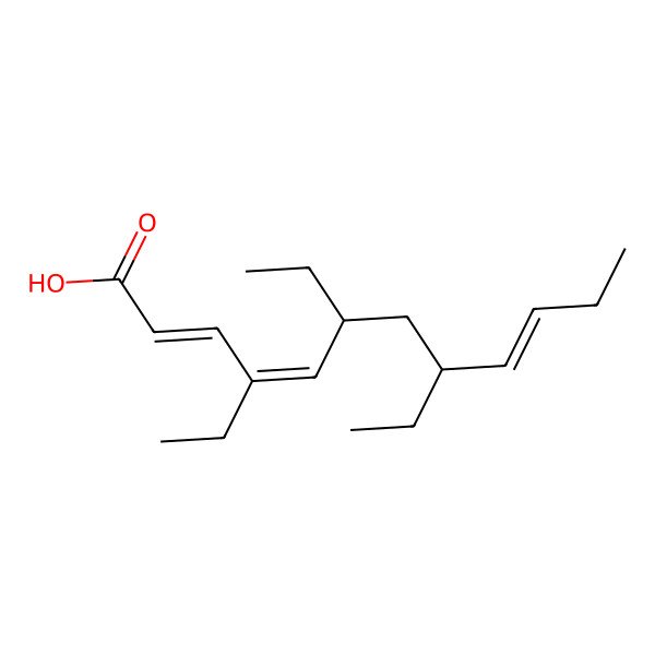 2D Structure of (2E,4Z,6R,8R,9E)-4,6,8-triethyldodeca-2,4,9-trienoic acid