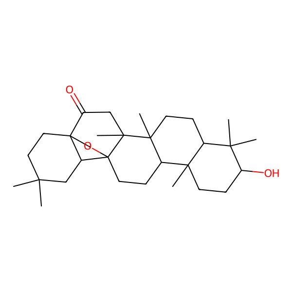 2D Structure of 10-Hydroxy-4,5,9,9,13,20,20-heptamethyl-24-oxahexacyclo[15.5.2.01,18.04,17.05,14.08,13]tetracosan-2-one