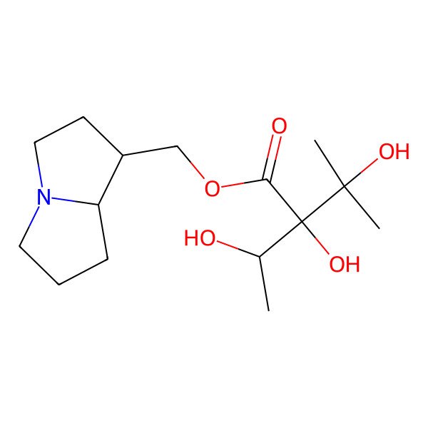 2D Structure of [(1R,8S)-2,3,5,6,7,8-hexahydro-1H-pyrrolizin-1-yl]methyl (2R)-2,3-dihydroxy-2-[(1S)-1-hydroxyethyl]-3-methylbutanoate