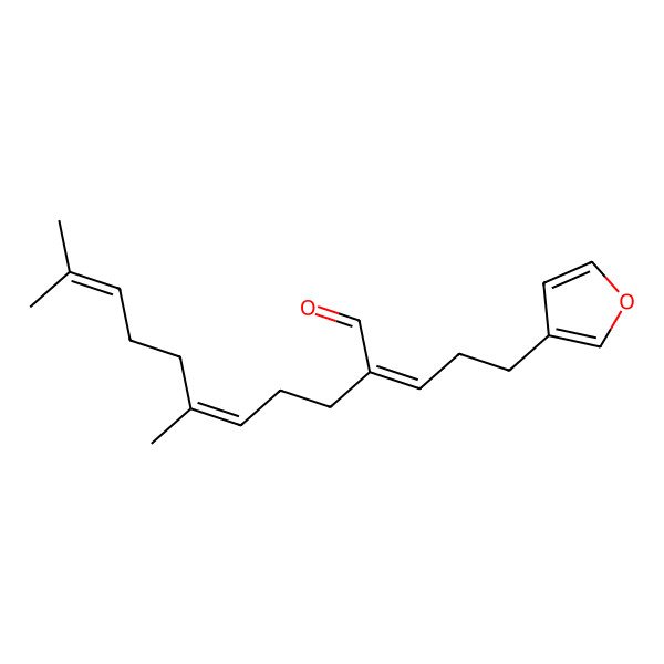 2D Structure of (2E,5E)-2-[3-(furan-3-yl)propylidene]-6,10-dimethylundeca-5,9-dienal
