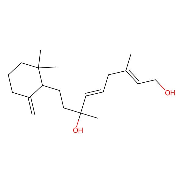 2D Structure of (2E,5E,7S)-9-[(1S)-2,2-dimethyl-6-methylidenecyclohexyl]-3,7-dimethylnona-2,5-diene-1,7-diol