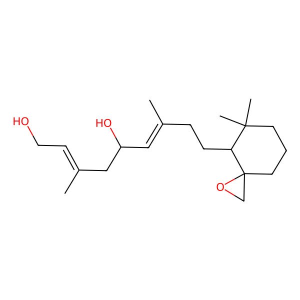 2D Structure of (2E,5R,6E)-9-[(3R,4R)-5,5-dimethyl-1-oxaspiro[2.5]octan-4-yl]-3,7-dimethylnona-2,6-diene-1,5-diol