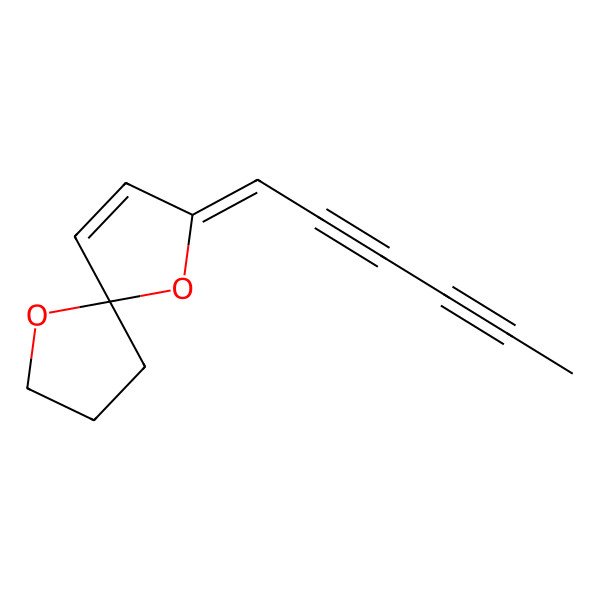 2D Structure of (2E,5S)-2-hexa-2,4-diynylidene-1,6-dioxaspiro[4.4]non-3-ene