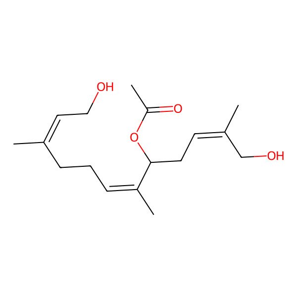 2D Structure of [(2E,5S,6E,10E)-1,12-dihydroxy-2,6,10-trimethyldodeca-2,6,10-trien-5-yl] acetate