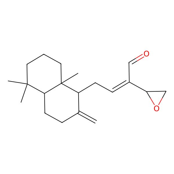 2D Structure of 4-(5,5,8a-trimethyl-2-methylidene-3,4,4a,6,7,8-hexahydro-1H-naphthalen-1-yl)-2-(oxiran-2-yl)but-2-enal