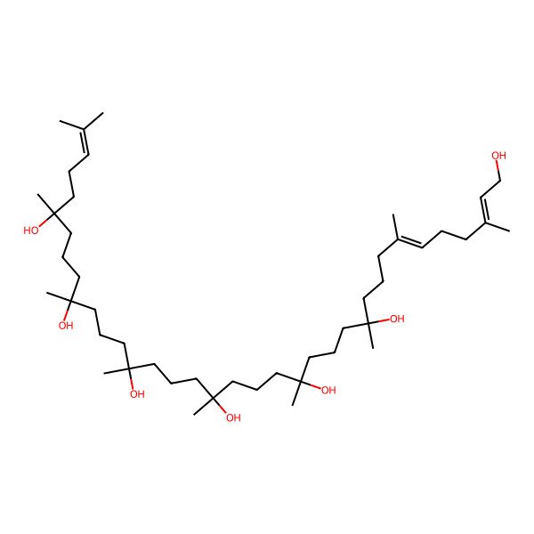 2D Structure of (2E,6E)-3,7,11,15,19,23,27,31,35-Nonamethylhexatriaconta-2,6,34-triene-1,11,15,19,23,27,31-heptol