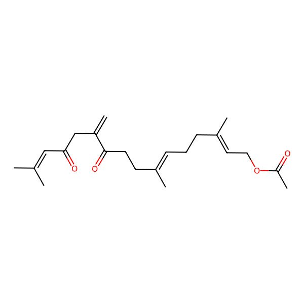 2D Structure of [(2E,6E)-3,7,15-trimethyl-11-methylidene-10,13-dioxohexadeca-2,6,14-trienyl] acetate