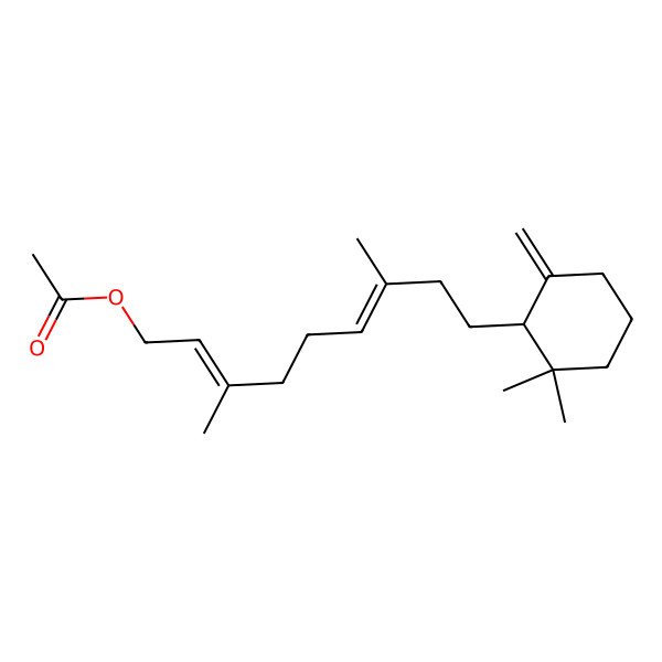 2D Structure of [(2E,6E)-9-[(1S)-2,2-dimethyl-6-methylidenecyclohexyl]-3,7-dimethylnona-2,6-dienyl] acetate