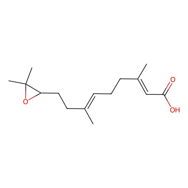 2D Structure of (2E,6E)-9-[(2S)-3,3-dimethyloxiran-2-yl]-3,7-dimethylnona-2,6-dienoic acid