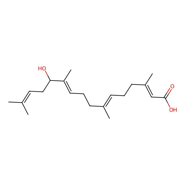 2D Structure of (2E,6E,10E,12S)-12-hydroxy-3,7,11,15-tetramethylhexadeca-2,6,10,14-tetraenoic acid