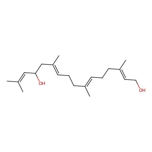 2D Structure of (2E,6E,10E,13S)-3,7,11,15-tetramethylhexadeca-2,6,10,14-tetraene-1,13-diol