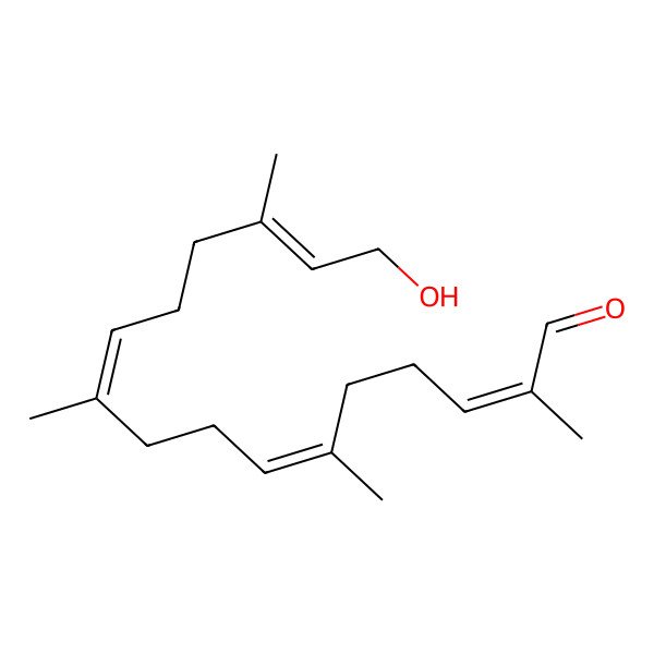 2D Structure of (2E,6E,10E,14E)-16-hydroxy-2,6,10,14-tetramethylhexadeca-2,6,10,14-tetraenal