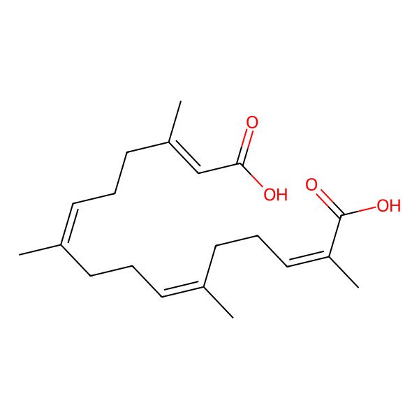 2D Structure of (2E,6E,10E,14E)-2,6,10,14-tetramethylhexadeca-2,6,10,14-tetraenedioic acid
