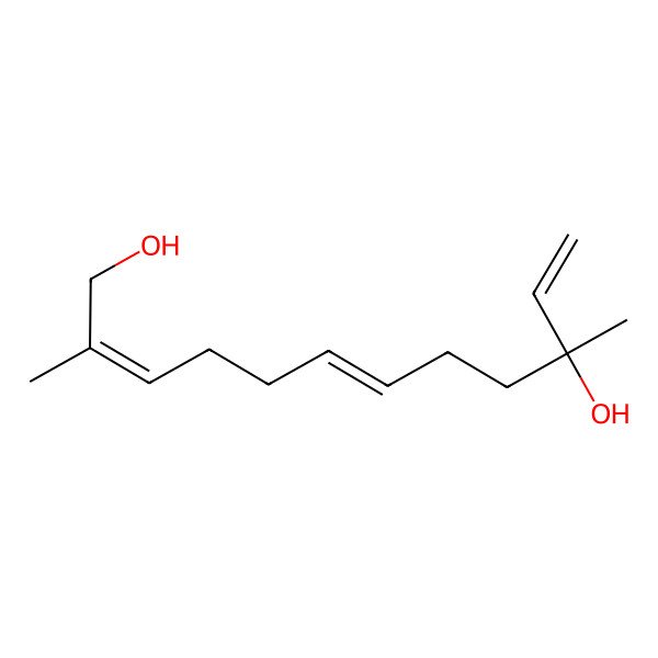 2D Structure of (2E,6E,10S)-2,10-dimethyldodeca-2,6,11-triene-1,10-diol