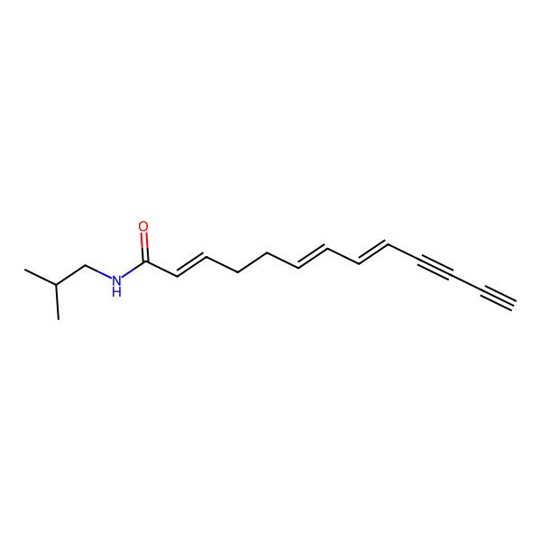 2D Structure of (2E,6E,8Z)-N-(2-methylpropyl)trideca-2,6,8-trien-10,12-diynamide