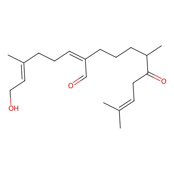 2D Structure of (2E,6R)-2-[(Z)-6-hydroxy-4-methylhex-4-enylidene]-6,10-dimethyl-7-oxoundec-9-enal