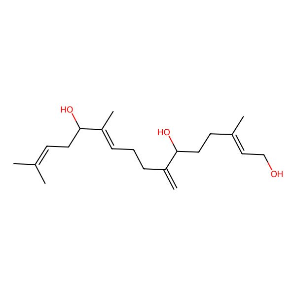 2D Structure of (2E,6R,10E,12R)-3,11,15-trimethyl-7-methylidenehexadeca-2,10,14-triene-1,6,12-triol