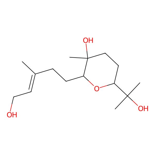 2D Structure of (2E,6R*,7R*,10R*)-6,10-Epoxy-2-farnesene-1,7,11-triol
