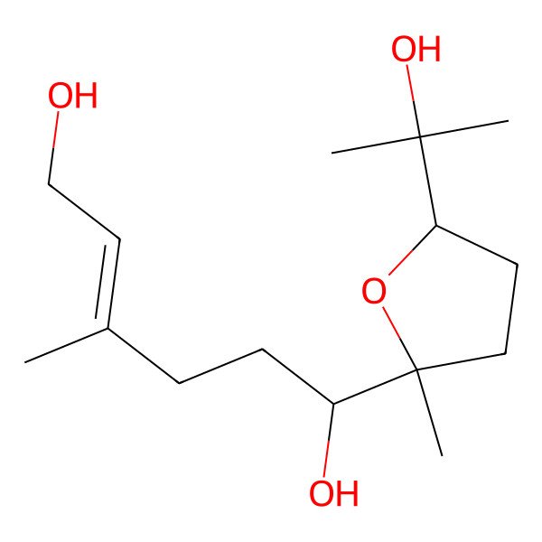 2D Structure of (2E,6R*,7R*,10R*)-7,10-Epoxy-2-farnesene-1,6,11-triol