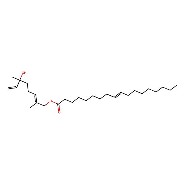 2D Structure of [(2E,6S)-6-hydroxy-2,6-dimethylocta-2,7-dienyl] (Z)-octadec-9-enoate