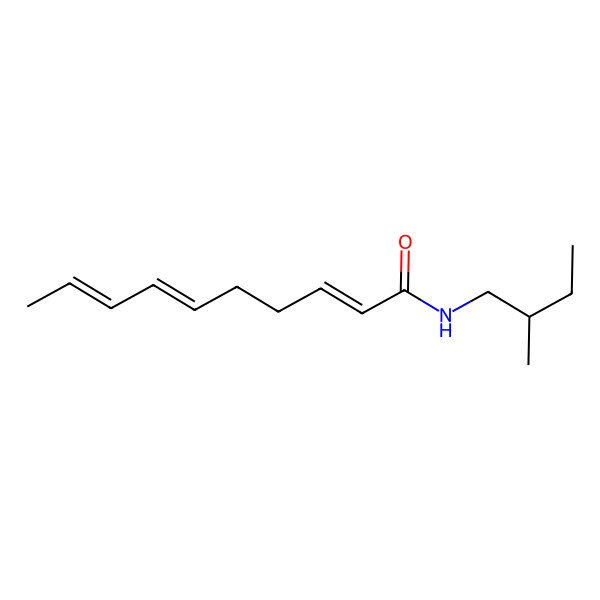 2D Structure of (2E,6Z,8E)-N-[(2S)-2-methylbutyl]deca-2,6,8-trienamide