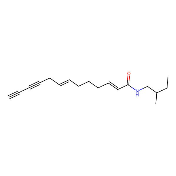 2D Structure of (2E,7Z)-N-[(2S)-2-methylbutyl]trideca-2,7-dien-10,12-diynamide