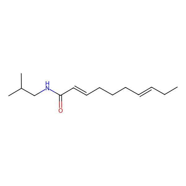 2D Structure of (2e,7z)-N-isobutyl-2,7-decadienamide