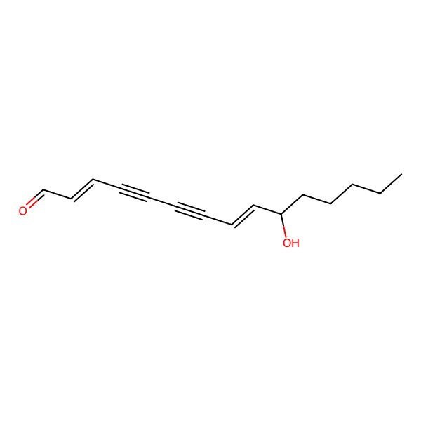 2D Structure of (2E,8E,10R)-10-hydroxypentadeca-2,8-dien-4,6-diynal 2D Structure of (2E,8E,10R)-10-hydroxypentadeca-2,8-dien-4,6-diynal