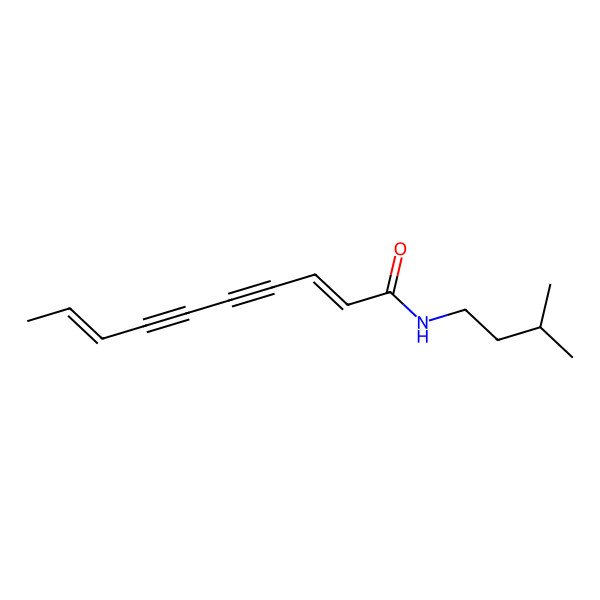 2D Structure of (2E,8Z)-N-(3-methylbutyl)deca-2,8-dien-4,6-diynamide