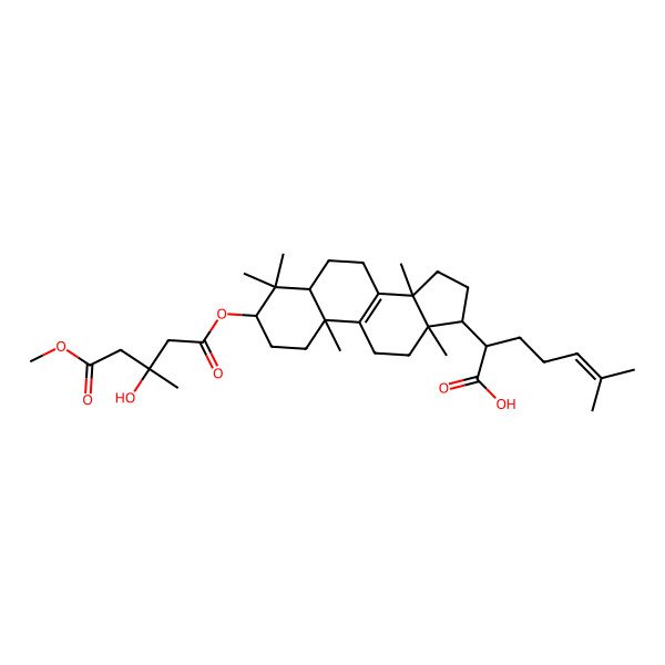 2D Structure of (2R)-2-[(3R,5R,10S,13R,14R,17R)-3-[(3R)-3-hydroxy-5-methoxy-3-methyl-5-oxopentanoyl]oxy-4,4,10,13,14-pentamethyl-2,3,5,6,7,11,12,15,16,17-decahydro-1H-cyclopenta[a]phenanthren-17-yl]-6-methylhept-5-enoic acid