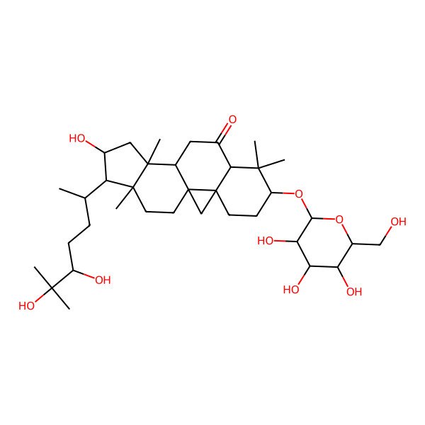2D Structure of 15-(5,6-Dihydroxy-6-methylheptan-2-yl)-14-hydroxy-7,7,12,16-tetramethyl-6-[3,4,5-trihydroxy-6-(hydroxymethyl)oxan-2-yl]oxypentacyclo[9.7.0.01,3.03,8.012,16]octadecan-9-one