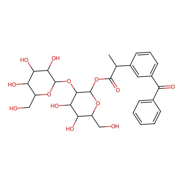 2D Structure of [4,5-Dihydroxy-6-(hydroxymethyl)-3-[3,4,5-trihydroxy-6-(hydroxymethyl)oxan-2-yl]oxyoxan-2-yl] 2-(3-benzoylphenyl)propanoate