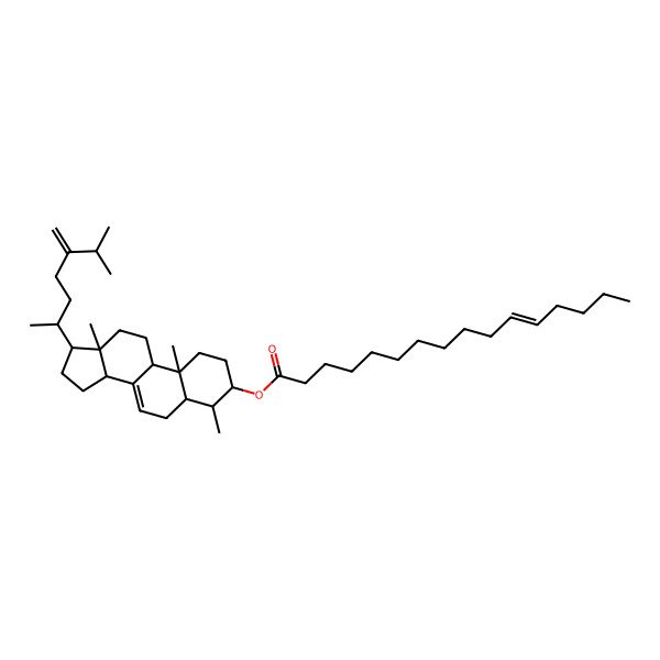2D Structure of [(3S,4S,5S,9R,10S,13R,14R,17R)-4,10,13-trimethyl-17-[(2R)-6-methyl-5-methylideneheptan-2-yl]-2,3,4,5,6,9,11,12,14,15,16,17-dodecahydro-1H-cyclopenta[a]phenanthren-3-yl] (Z)-hexadec-11-enoate