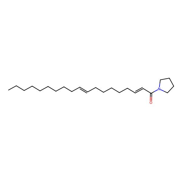 2D Structure of (2E,9E)-1-pyrrolidin-1-ylnonadeca-2,9-dien-1-one