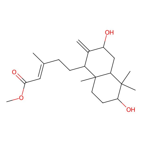 2D Structure of methyl 5-(3,6-dihydroxy-5,5,8a-trimethyl-2-methylidene-3,4,4a,6,7,8-hexahydro-1H-naphthalen-1-yl)-3-methylpent-2-enoate