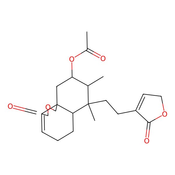2D Structure of [7,8-dimethyl-3-oxo-7-[2-(5-oxo-2H-furan-4-yl)ethyl]-5,6,6a,8,9,10-hexahydro-1H-benzo[d][2]benzofuran-9-yl] acetate