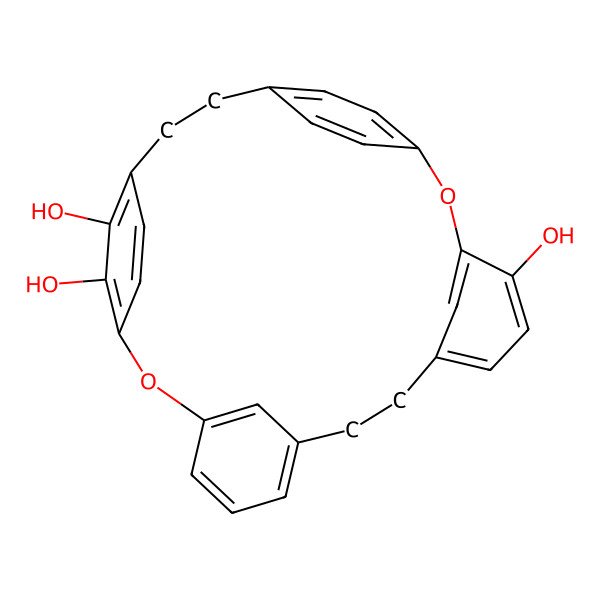 2D Structure of 2,15-Dioxapentacyclo[20.2.2.216,19.13,7.110,14]triaconta-1(24),3,5,7(30),10(29),11,13,16,18,22,25,27-dodecaene-4,17,18-triol
