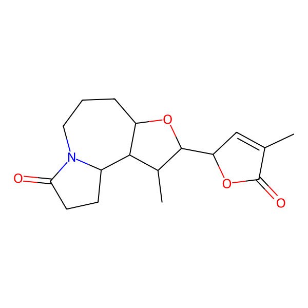 2D Structure of (1S,2R,3S,4S,6R)-3-methyl-4-[(2S)-4-methyl-5-oxo-2H-furan-2-yl]-5-oxa-10-azatricyclo[8.3.0.02,6]tridecan-11-one