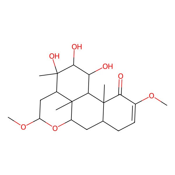 2D Structure of 14,15,16-Trihydroxy-4,11-dimethoxy-2,14,17-trimethyl-10-oxatetracyclo[7.7.1.02,7.013,17]heptadec-4-en-3-one