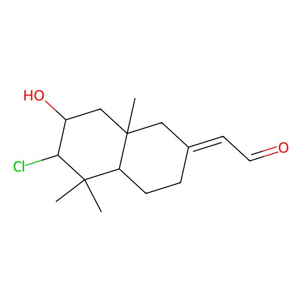 2D Structure of (2Z)-2-[(4aR,6R,7S,8aS)-6-chloro-7-hydroxy-5,5,8a-trimethyl-3,4,4a,6,7,8-hexahydro-1H-naphthalen-2-ylidene]acetaldehyde