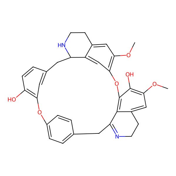 2D Structure of 20,25-Dimethoxy-8,23-dioxa-15,30-diazaheptacyclo[22.6.2.29,12.13,7.114,18.027,31.022,33]hexatriaconta-3(36),4,6,9(35),10,12(34),14,18,20,22(33),24,26,31-tridecaene-6,21-diol