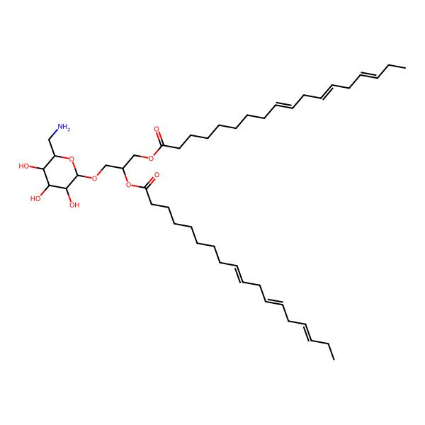 2D Structure of [(2S)-3-[(2R,3R,4S,5S,6R)-6-(aminomethyl)-3,4,5-trihydroxyoxan-2-yl]oxy-2-[(9Z,12Z,15Z)-octadeca-9,12,15-trienoyl]oxypropyl] (9Z,12Z,15Z)-octadeca-9,12,15-trienoate