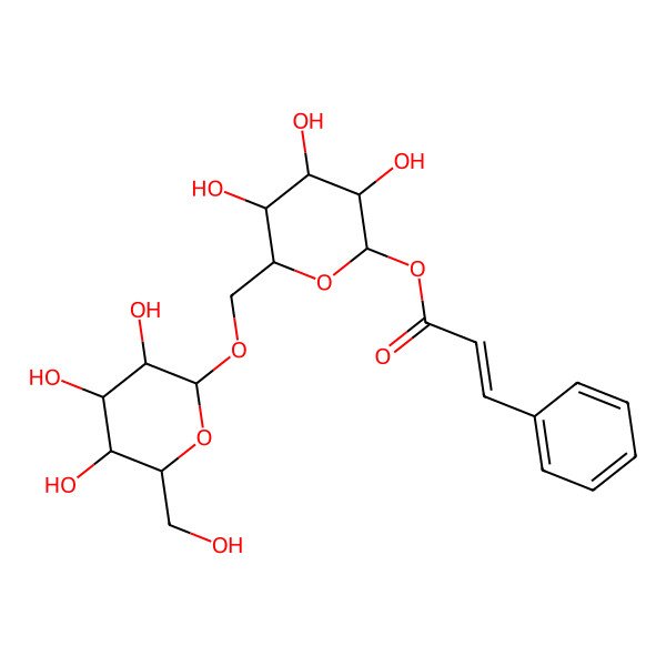 2D Structure of [3,4,5-Trihydroxy-6-[[3,4,5-trihydroxy-6-(hydroxymethyl)oxan-2-yl]oxymethyl]oxan-2-yl] 3-phenylprop-2-enoate