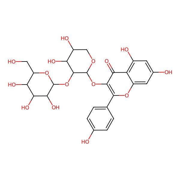 2D Structure of 3-[4,5-Dihydroxy-3-[3,4,5-trihydroxy-6-(hydroxymethyl)oxan-2-yl]oxyoxan-2-yl]oxy-5,7-dihydroxy-2-(4-hydroxyphenyl)chromen-4-one