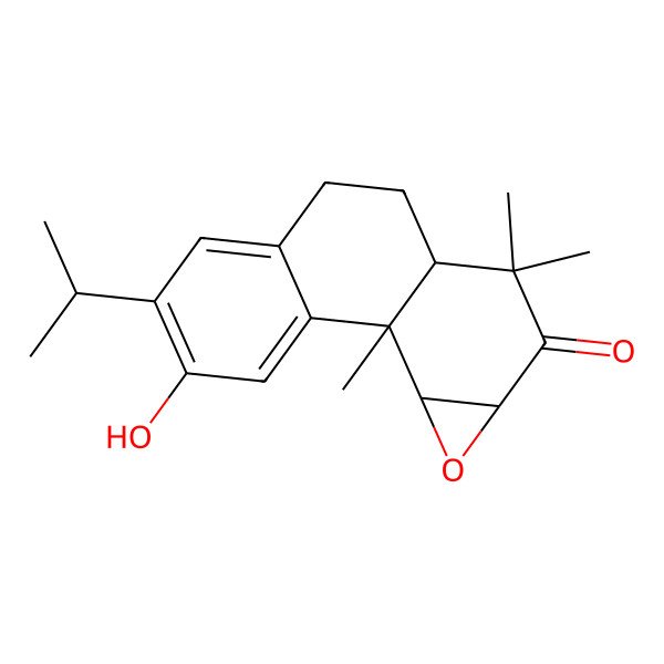 2D Structure of 4-Hydroxy-1,11,11-trimethyl-5-propan-2-yl-14-oxatetracyclo[8.5.0.02,7.013,15]pentadeca-2,4,6-trien-12-one