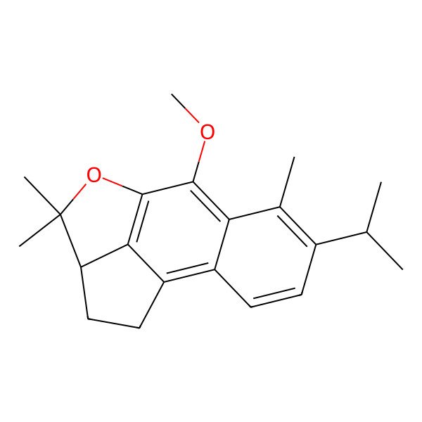 2D Structure of (12S)-8-methoxy-6,11,11-trimethyl-5-propan-2-yl-10-oxatetracyclo[7.5.1.02,7.012,15]pentadeca-1,3,5,7,9(15)-pentaene
