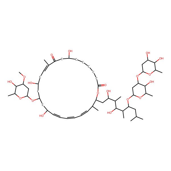 2D Structure of 26-[6-[4-(4,5-Dihydroxy-6-methyloxan-2-yl)oxy-5-hydroxy-6-methyloxan-2-yl]oxy-2,4-dihydroxy-3,5,8-trimethylnonyl]-8,14,18-trihydroxy-16-(5-hydroxy-4-methoxy-6-methyloxan-2-yl)oxy-11,25-dimethyl-1-oxacyclohexacosa-11,19,21,23-tetraene-2,10-dione